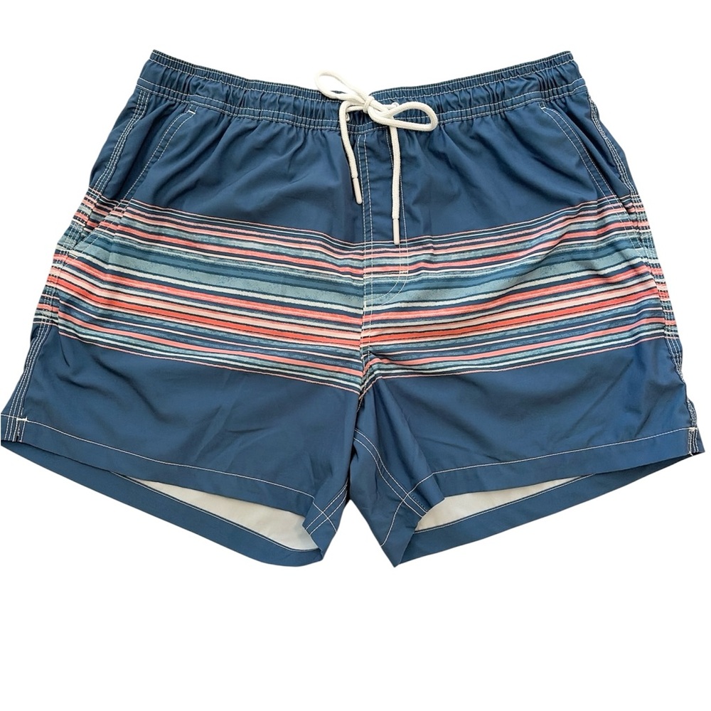 🌊American Eagle Outfitters Men’s Blue Striped Swim Shorts - Size Large🌊